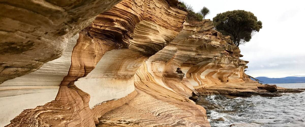 Maria Island NP is in Tasmania. You need to ferry over and then hike/bike to explore the island. This incredible spot is just one of the many things to see there! #Takeahike