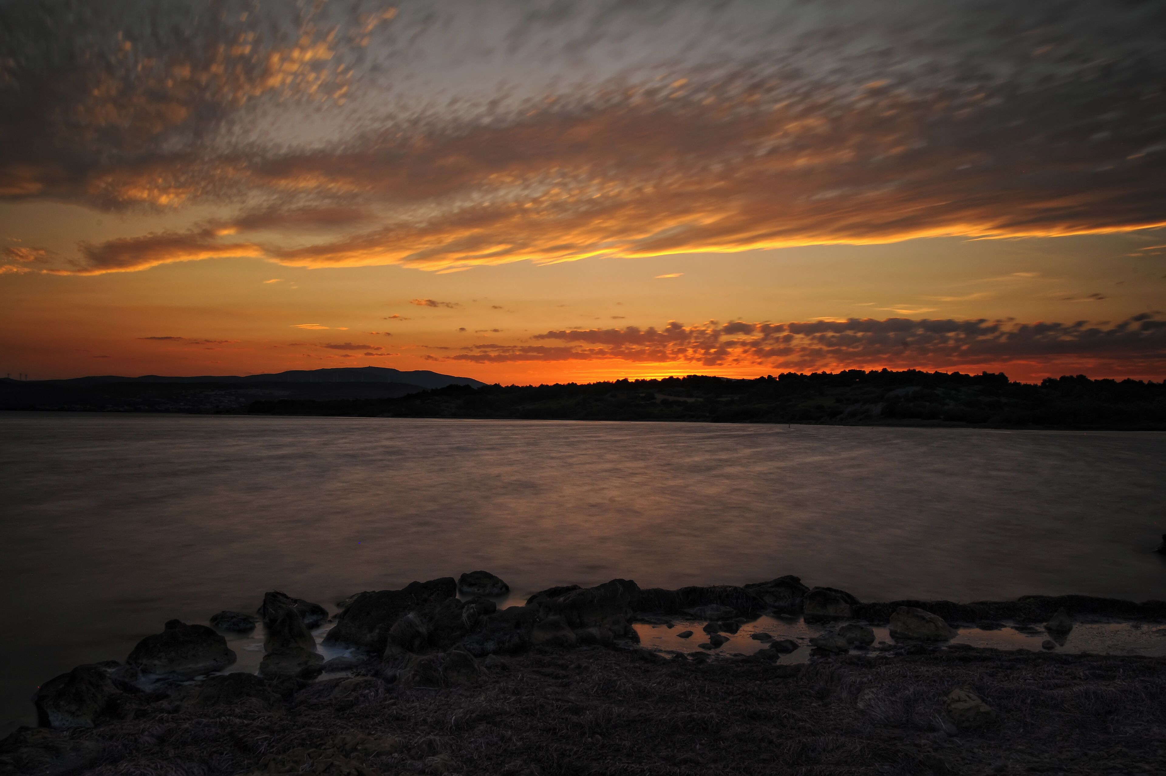 Coucher de soleil sur l'étang de Leucate (11) pause longue