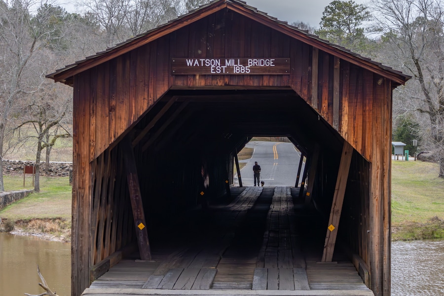 Covered Bridge at Watson Mill State Park in Comer Georgia