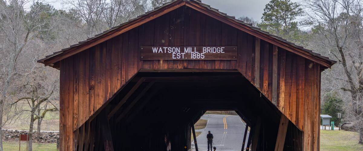 Covered Bridge at Watson Mill State Park in Comer Georgia