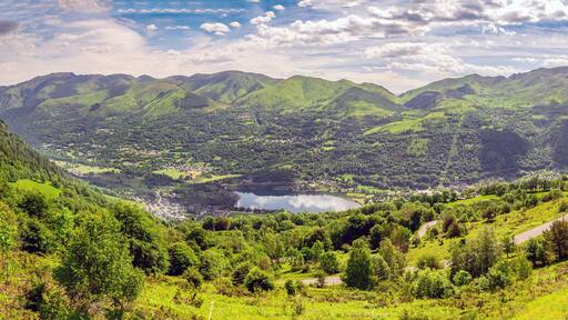 Génos, Hautes-Pyrénées, France: Lac de Génos-Loudenvielle in Vallée de Louron (Louron Valley) as seen from the Col d'Azet