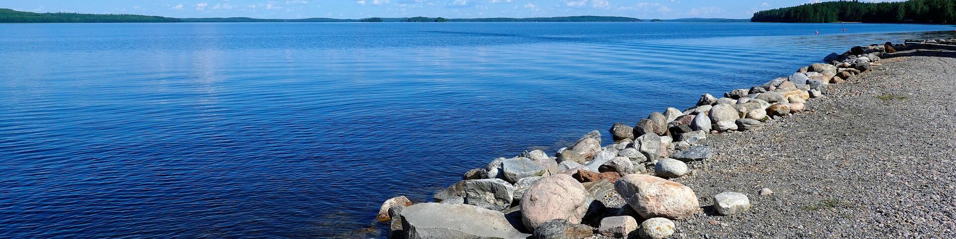 Panorama view of Lake Päijänne, near Pulkkilanharju ridge, Finland.