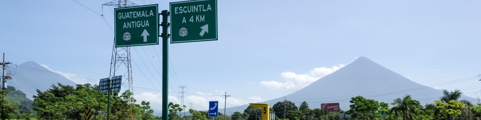 View of RN-14 a road at the Guatemalan Bocacosta, transition zone between the warm regions of the tropical plains and the cold heights of the foothills