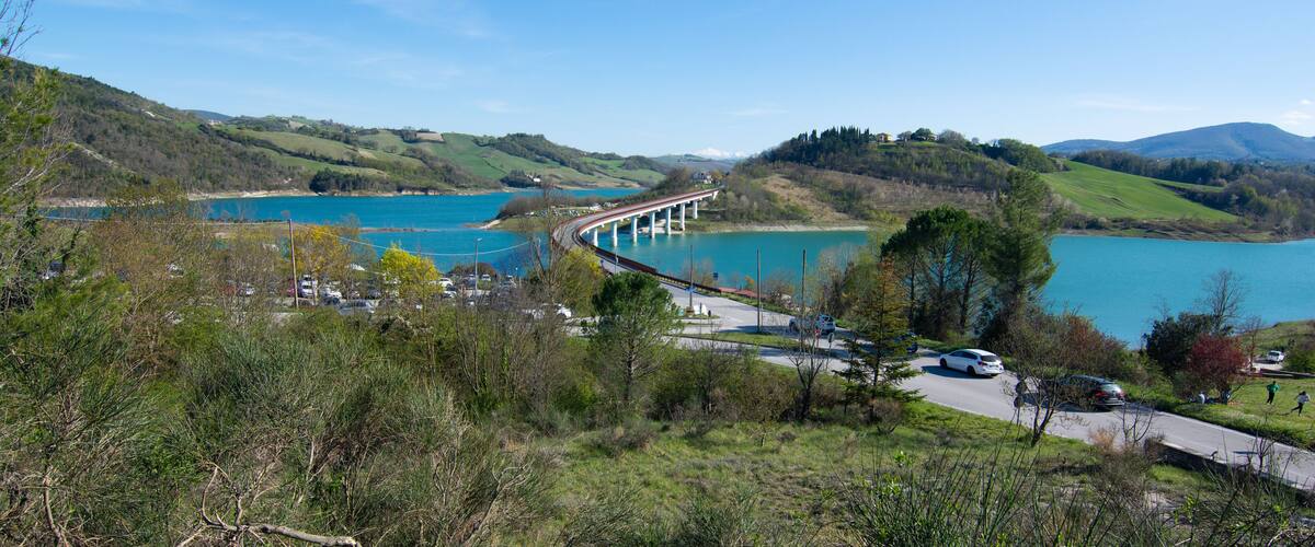italy marche region Beautiful view of Cingoli lake