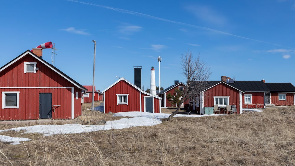 Hailuoto harbour area at spring time