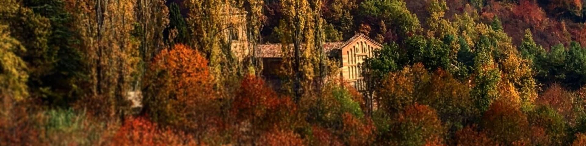 The abbey of Santa Maria di Vezzolano is a religious building in Romanesque and Gothic style, among the most important medieval monuments of Piedmont.