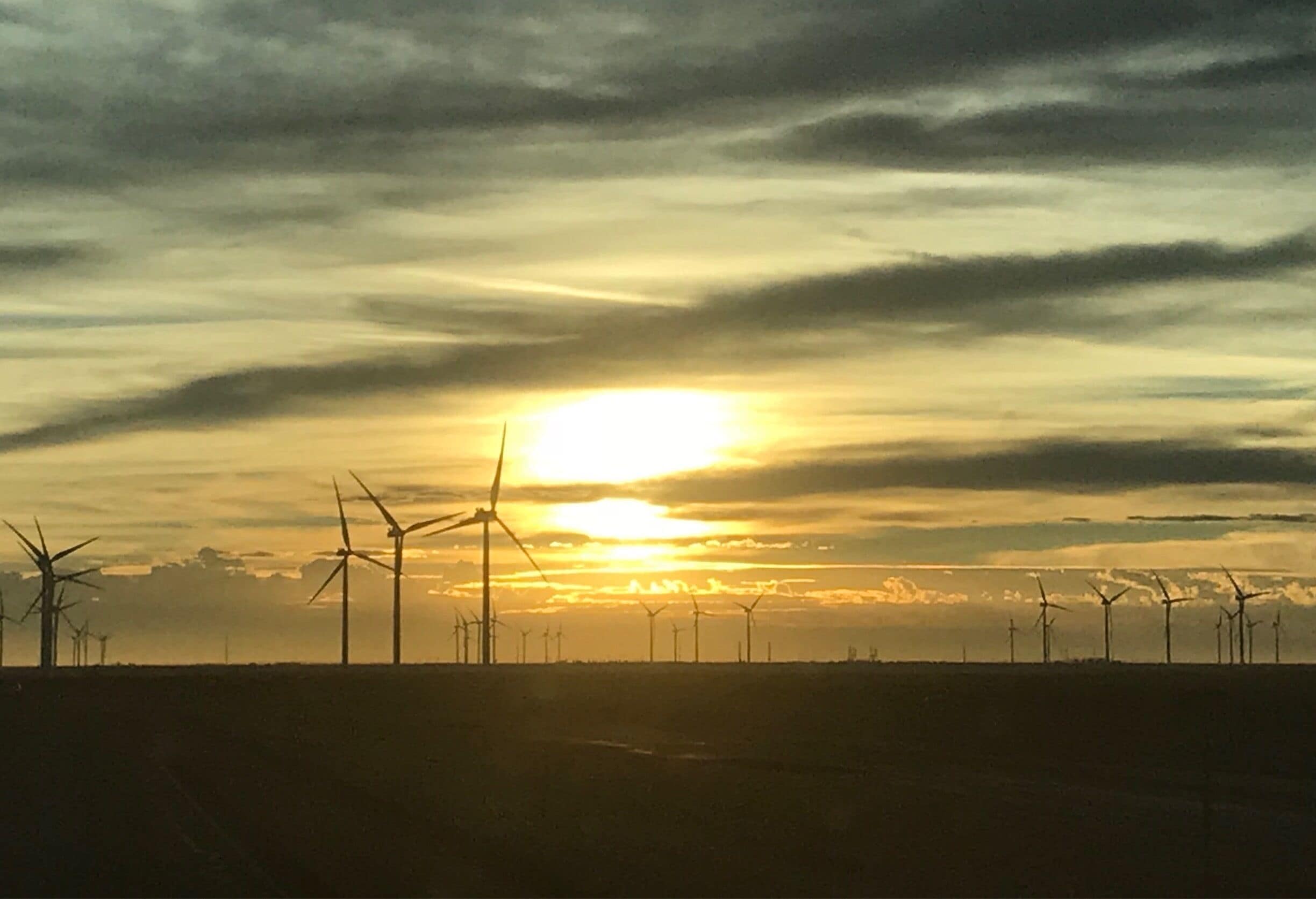 Wind Mills in the California desert at sunrise
