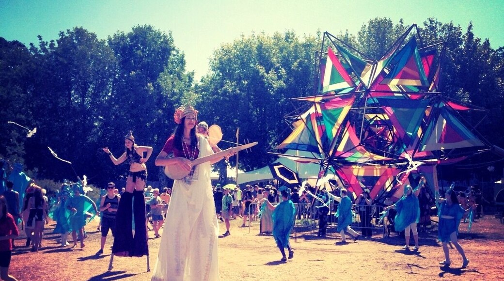 The Oregon Country Fair, an outgrowth of the counter-culture movement, has been going strong for over 40 years. This non-profit, 3 day, festival features hundreds of entertainers and performers, artisans and gourmet food vendors.
There are magical surprises at every corner, a lively parade that roams around the grounds several times a day, and plenty of shade and secret coves to take a nice respite from the ongoing festivities.
Event goers are encouraged to come in costume, but both costumes and face/body paint are available by vendors inside the Fair. Really you are encouraged to come as you are or whoever you wish to be. Toplessness is allowed and various forms of nudity are often witnessed.
I've partook in some fantastic festivals all over the world, but it's true what they say, there's no place like home...The Oregon Country Fair, or simply "Fair," is truly world class.
What a beautiful, wild, and fun weekend with the kindest, most loving weirdos you'll ever meet!
"The Oregon Country Fair creates events and experiences that nourish the spirit, explore living artfully and authentically on Earth, and transform culture in magical, joyous and healthy ways."
Held annually every 2nd weekend of July, Fri-Sun. It's best to camp in one of the nearby campsites: Darling Reunion (The Wild One), Carefree Farms (The Calm One).