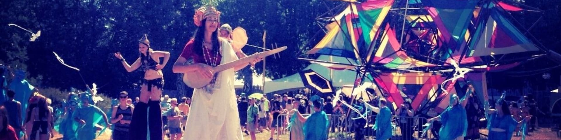 The Oregon Country Fair, an outgrowth of the counter-culture movement, has been going strong for over 40 years. This non-profit, 3 day, festival features hundreds of entertainers and performers, artisans and gourmet food vendors.
There are magical surprises at every corner, a lively parade that roams around the grounds several times a day, and plenty of shade and secret coves to take a nice respite from the ongoing festivities.
Event goers are encouraged to come in costume, but both costumes and face/body paint are available by vendors inside the Fair. Really you are encouraged to come as you are or whoever you wish to be. Toplessness is allowed and various forms of nudity are often witnessed.
I've partook in some fantastic festivals all over the world, but it's true what they say, there's no place like home...The Oregon Country Fair, or simply "Fair," is truly world class.
What a beautiful, wild, and fun weekend with the kindest, most loving weirdos you'll ever meet!
"The Oregon Country Fair creates events and experiences that nourish the spirit, explore living artfully and authentically on Earth, and transform culture in magical, joyous and healthy ways."
Held annually every 2nd weekend of July, Fri-Sun. It's best to camp in one of the nearby campsites: Darling Reunion (The Wild One), Carefree Farms (The Calm One).