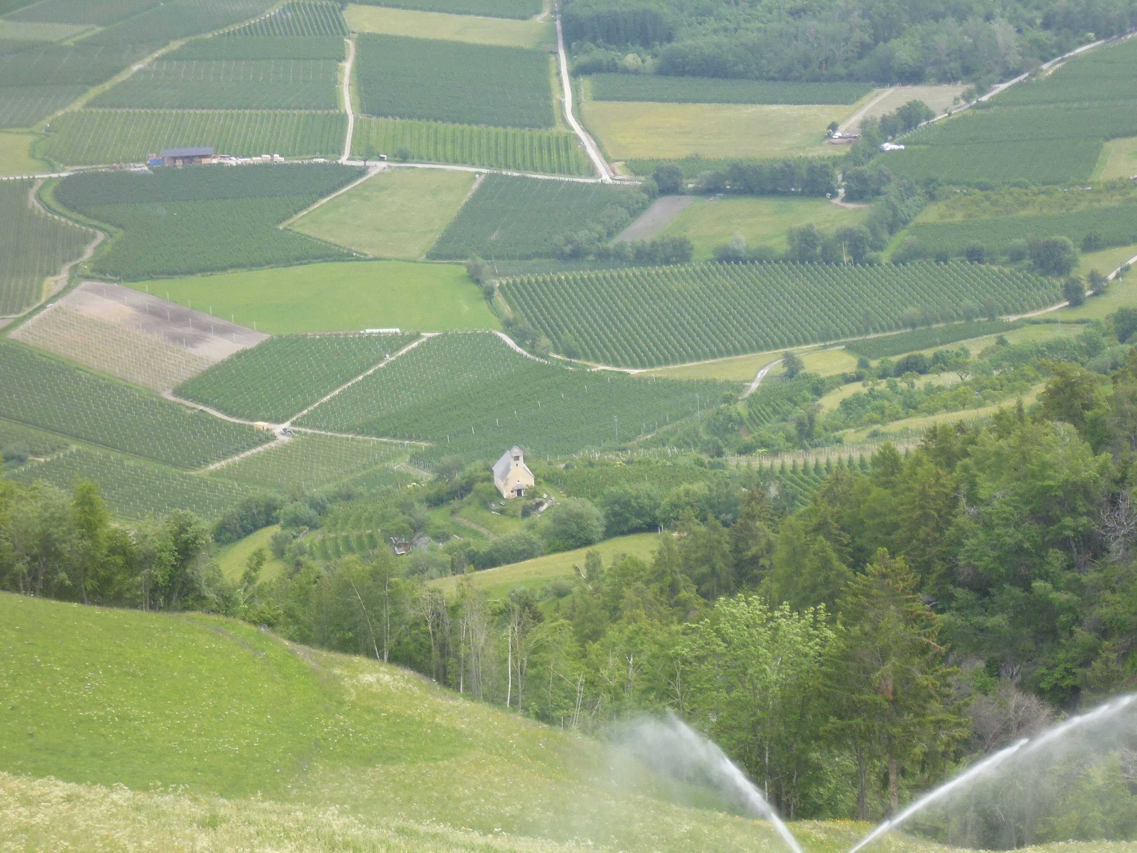 St. Ottilia bei Tschengls (Laas, Südtirol) vom Hof Hinterburg aus gesehen