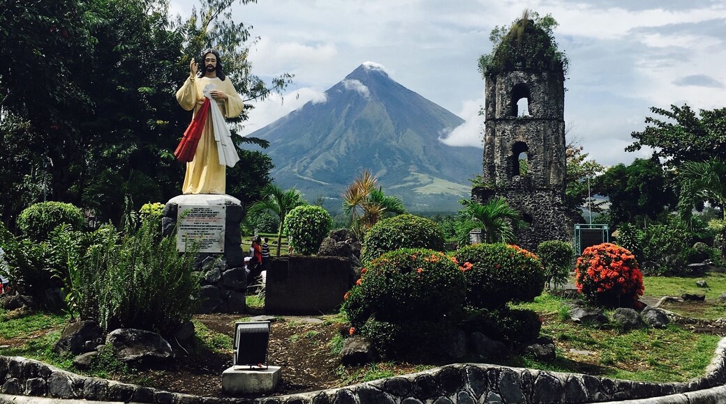 The Mayon Volcano and the Cagsawa Church Ruins (bell tower)