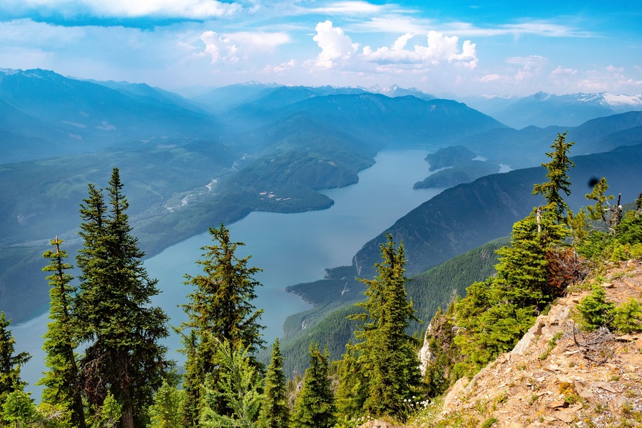 Lavina Fire lookout, view, Kootenay mountains near Kaslo BC