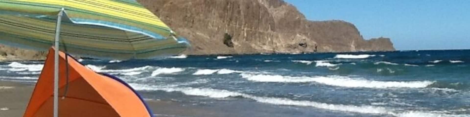 Isleta del Moro en el parque natural de Cabo de Gata en Andalucia. Una playa solo para nosotros :-)