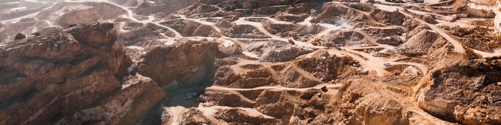 Aerial view from Macael Marble Quarry. Almeria.