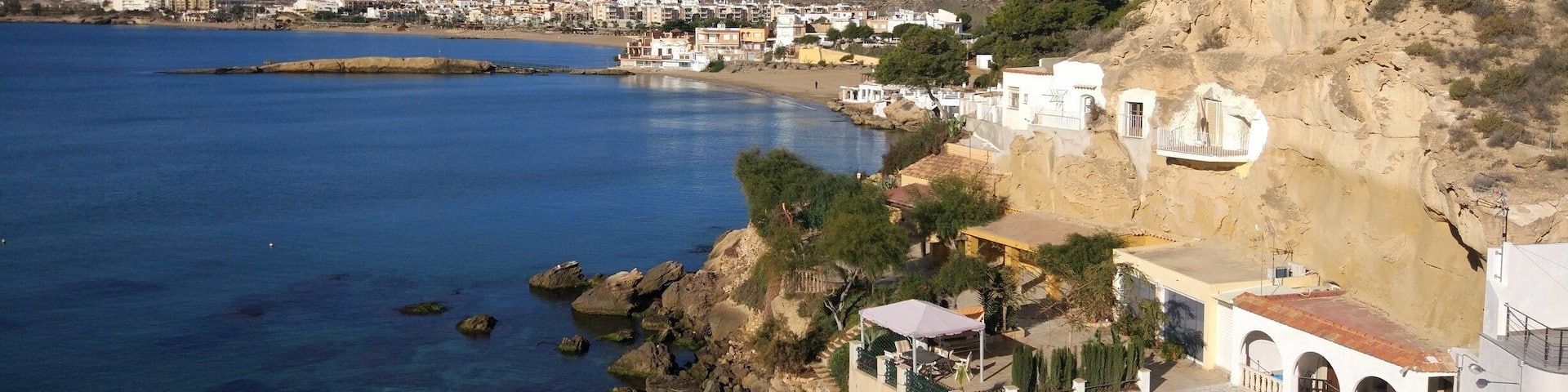 Cave houses on a sunny February day