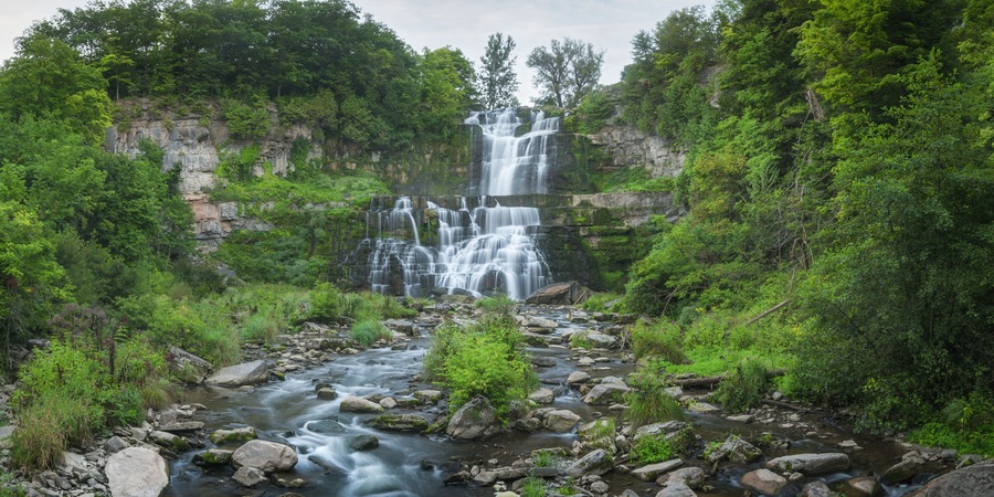 Panorama of Chittenango Falls in Upstate New York