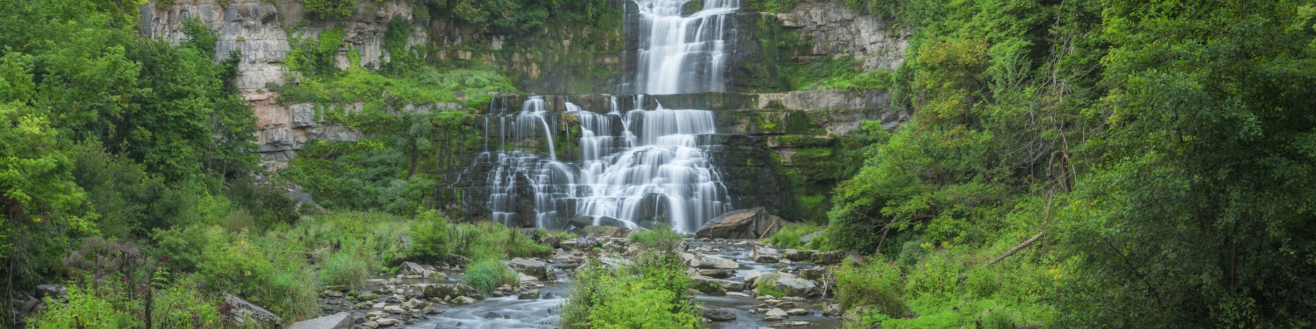 Panorama of Chittenango Falls in Upstate New York