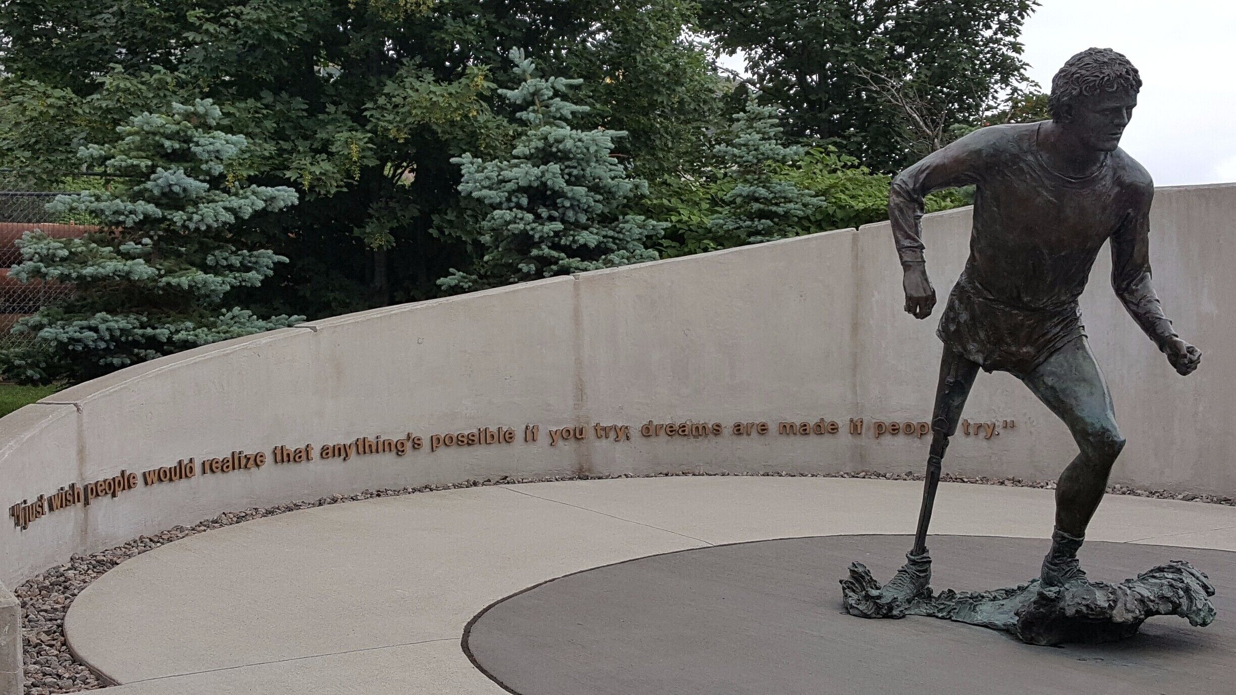 A hero to Canadians, Terry Fox began his Marathon of Hope at this spot hoping to make his way across Canada to raise money for cancer research. 

-2017