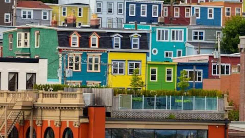 Lots of lovely colourfully painted buildings in St John's.