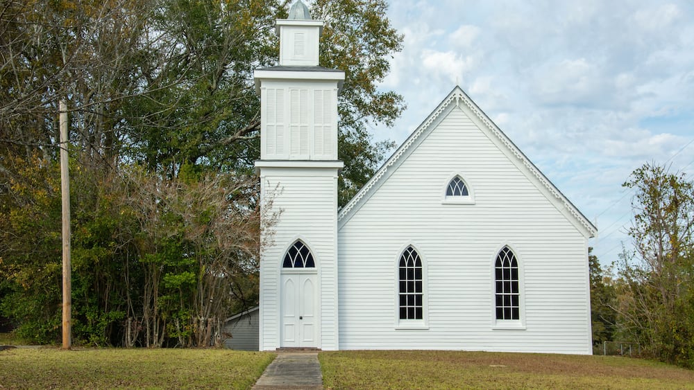 First Presbyterian Church built in 1893 in Woodville, Wilkinson County, Mississippi, USA