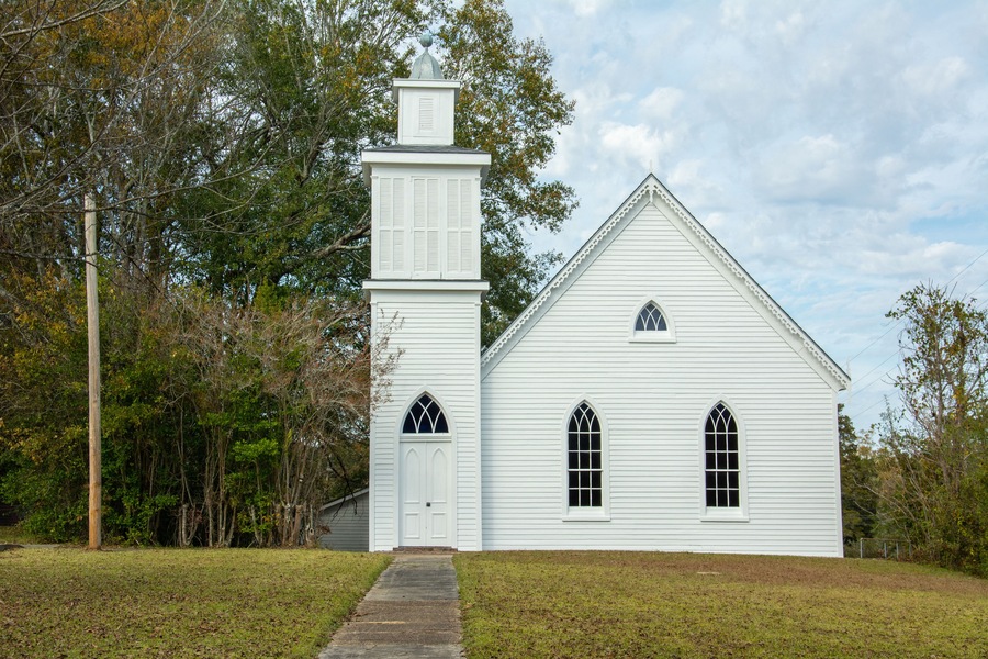 First Presbyterian Church built in 1893 in Woodville, Wilkinson County, Mississippi, USA