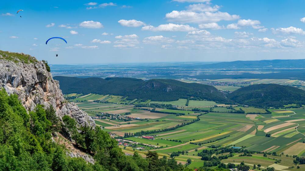 Hohewand Panorama mit Drachenflieger
