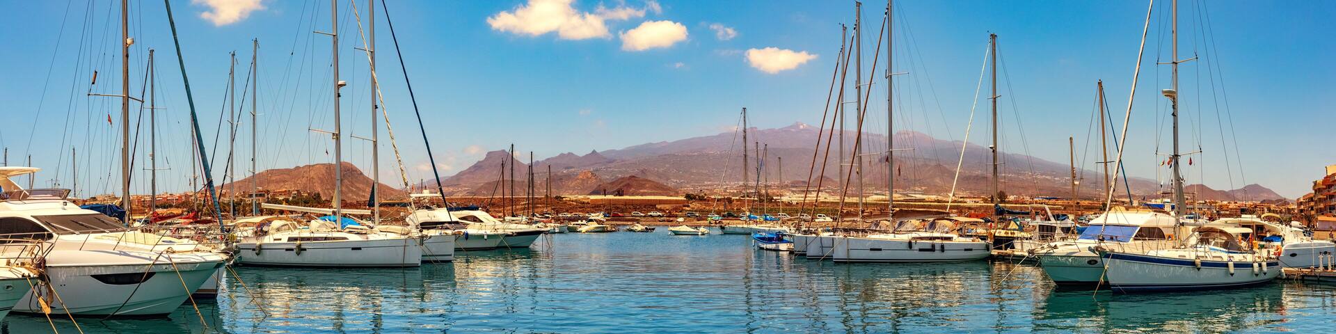 Tenerife, Marina of Las Galletas, Teide