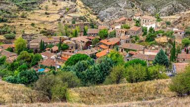 Town houses Patones de Arriba in the province of Madrid, Spain.