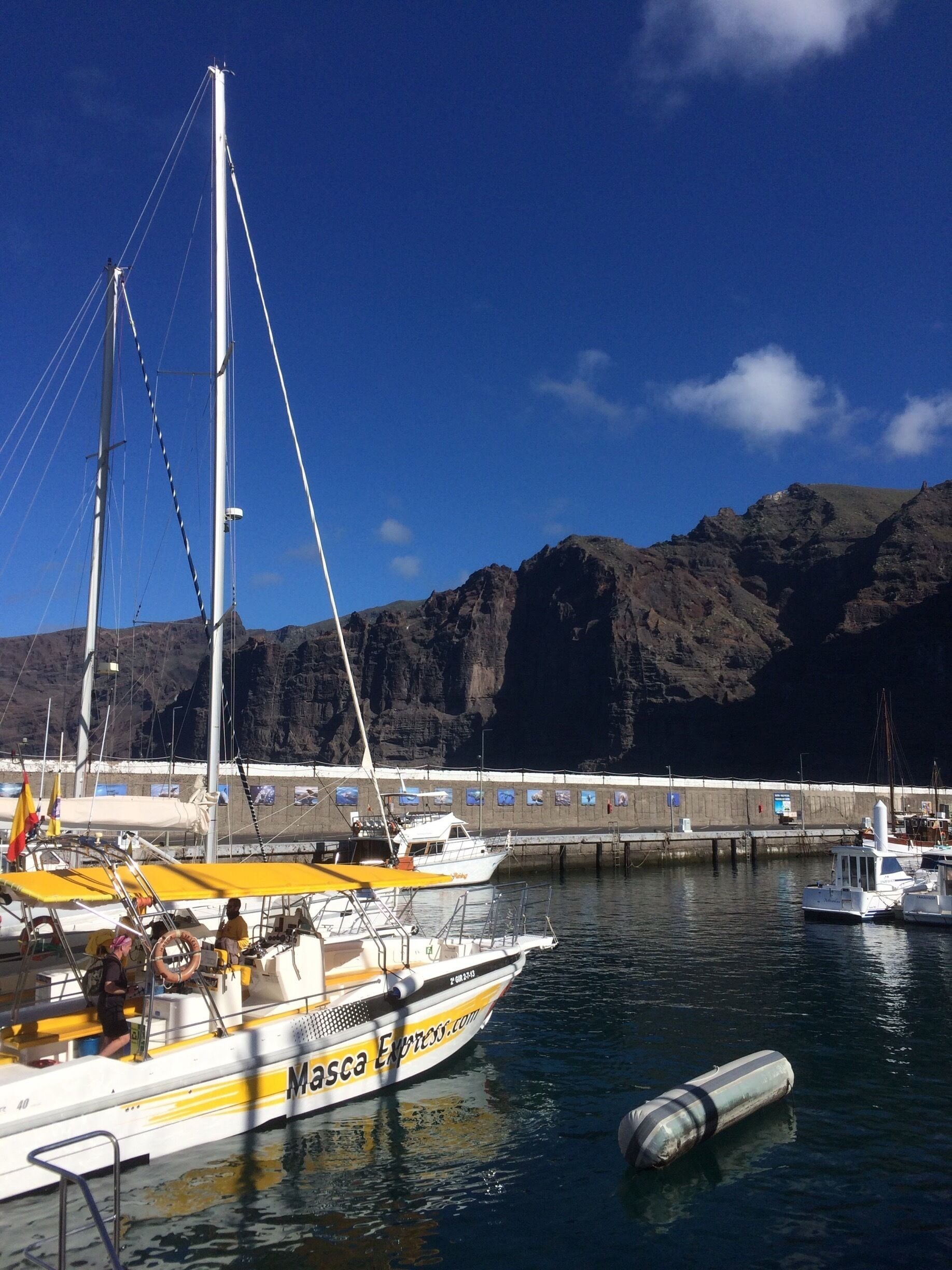 The harbour and cliffs at Los Gigantes 