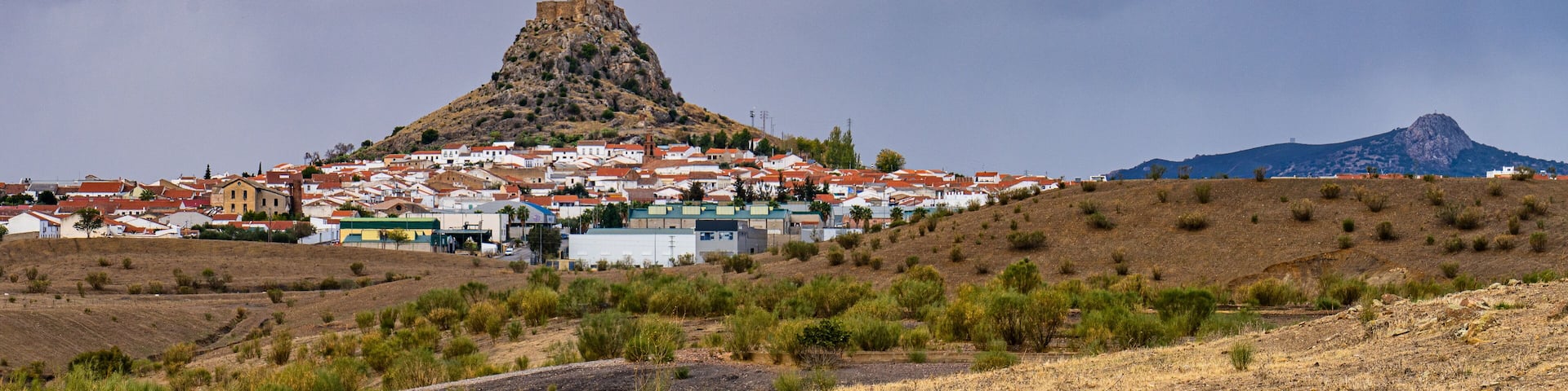 Rocky hill with Castle in Belmez, Cordoba, Spain.