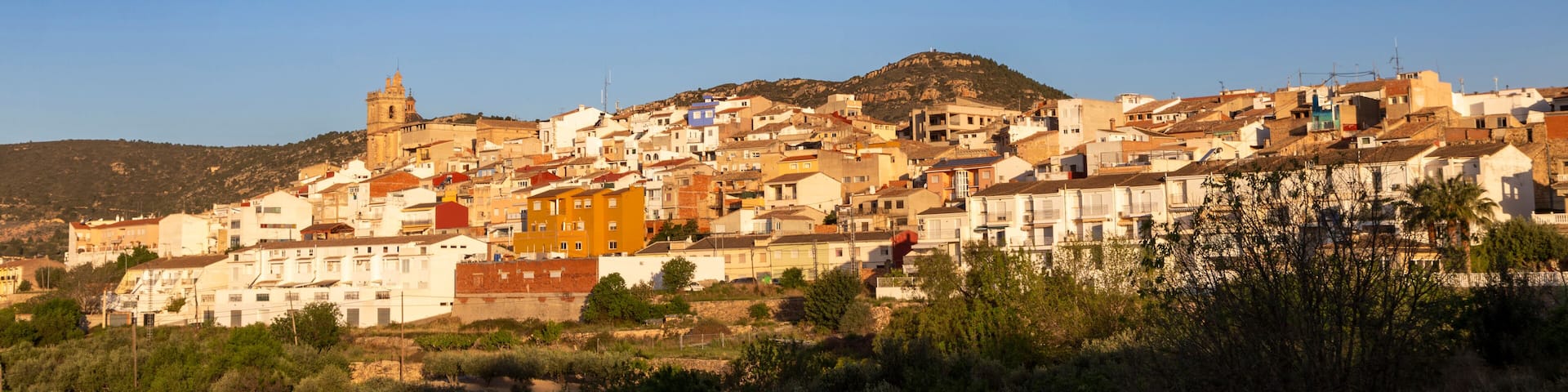 View of Villar del Arzobispo in the La Serrania region. Valencia, Spain.