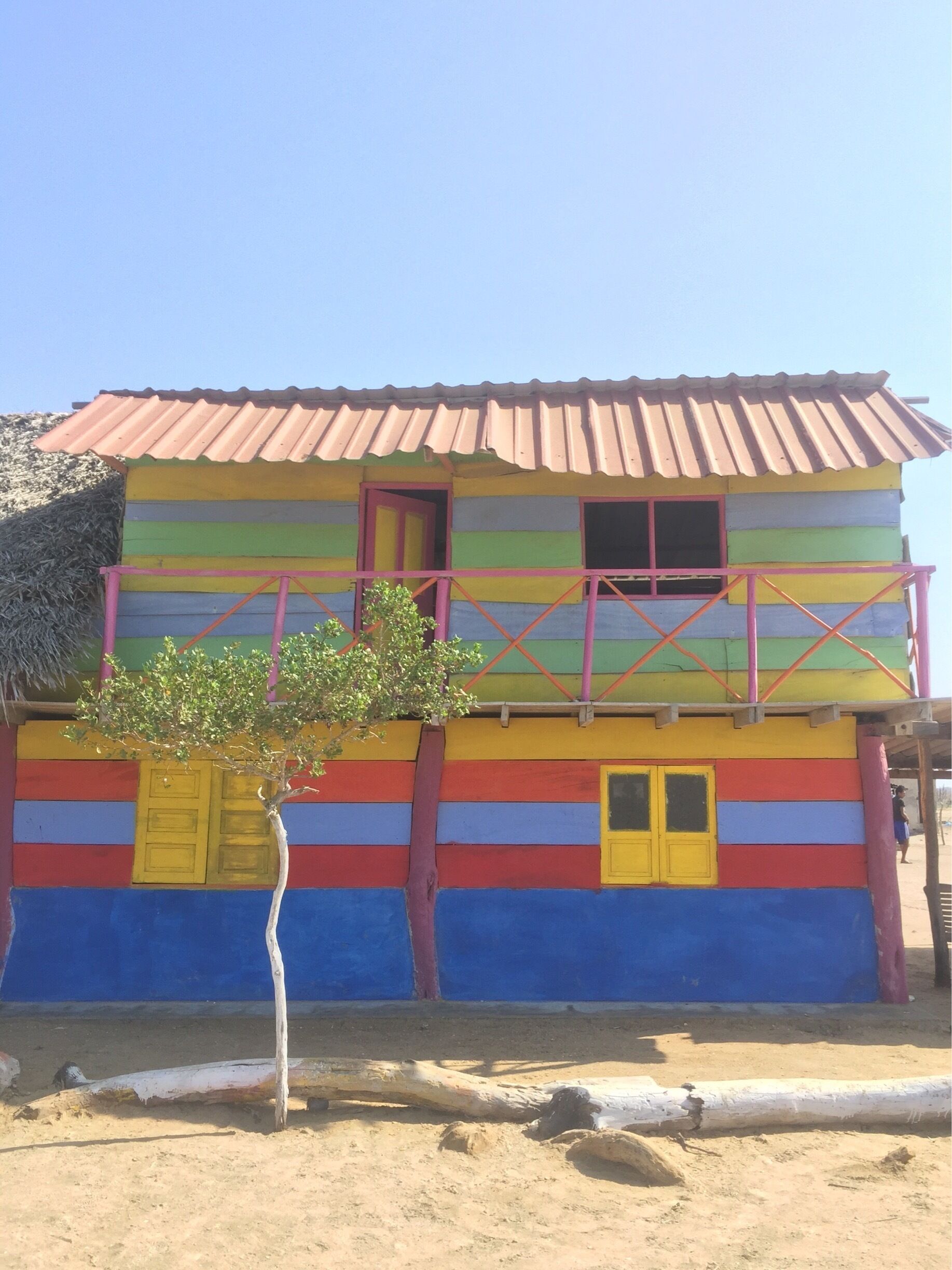House from Guajira's natives in Mayapo's beach. La Guajira, Colombia.