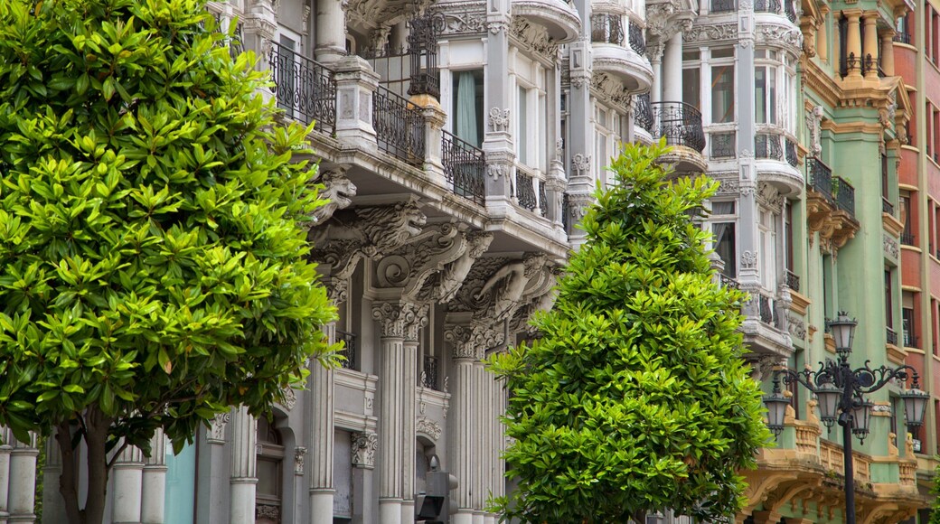 Calle Uria which includes heritage elements and a city