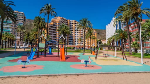 Play area for children by Cullera beach Spain beautiful tourist destination
