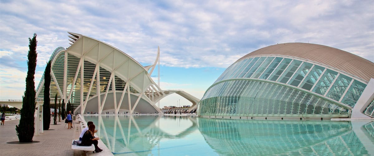 Camins al Grau which includes modern architecture and a pool