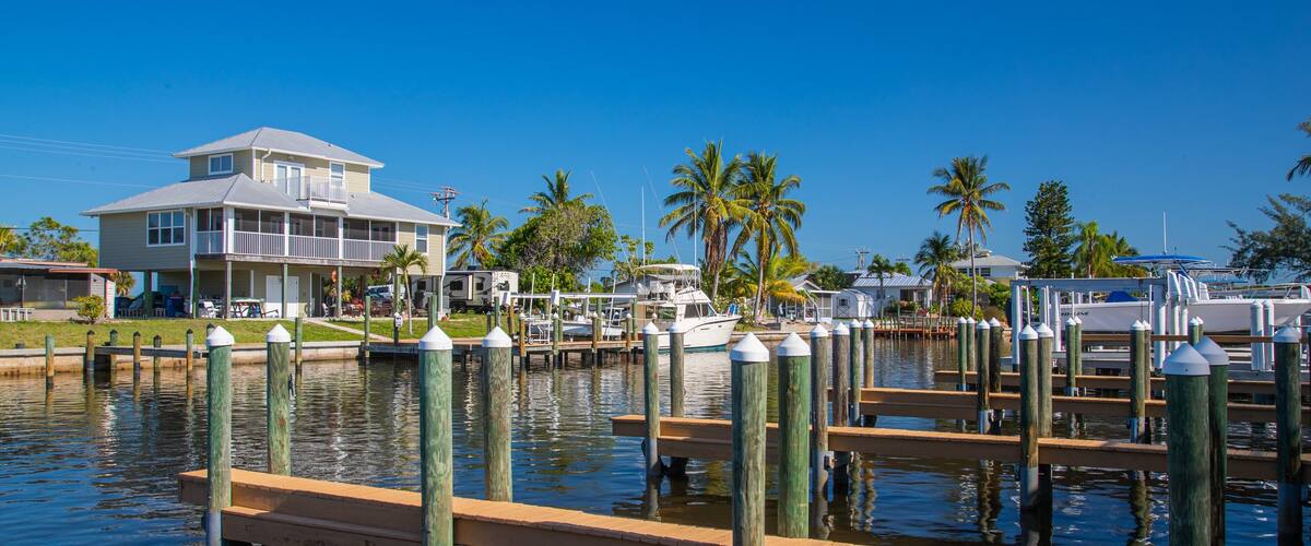 Saint James City showing a bay or harbor