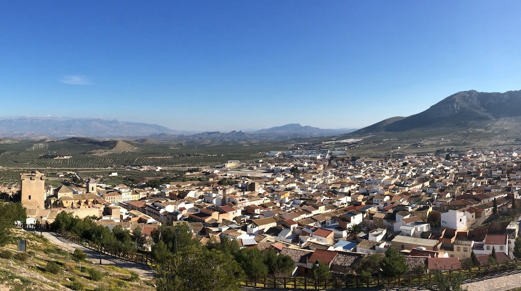 Vista del municipio de Jódar desde el mirador.
