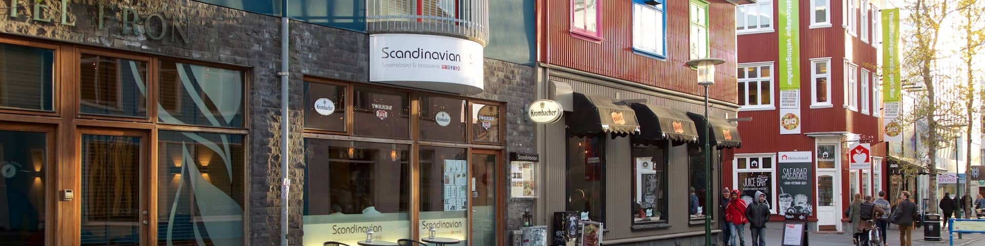 Laugavegur featuring street scenes