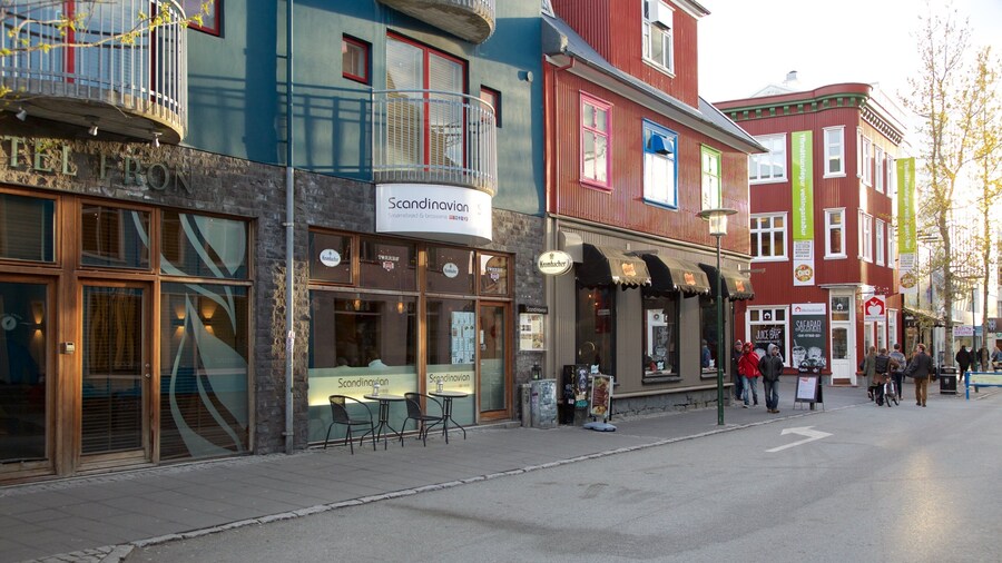 Laugavegur featuring street scenes