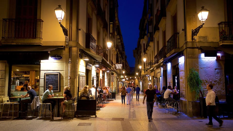 Old Town featuring street scenes and night scenes as well as a small group of people