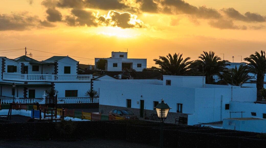 Sunset in El Cuchillo in Lanzarote, Spain