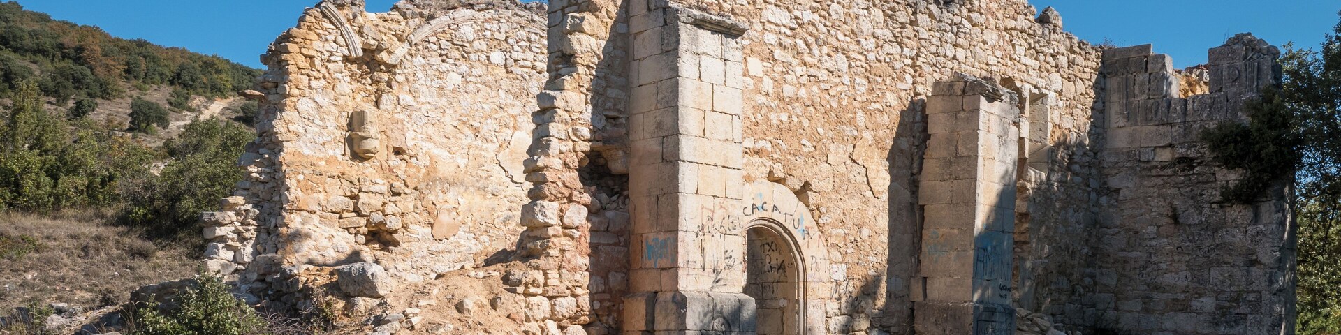 Ruins of the Burgondo chapel. Treviño Country, Spain