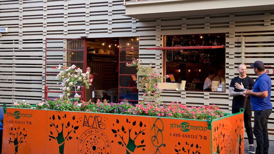 Florentin featuring flowers as well as a small group of people