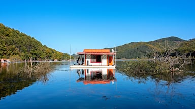 Mungwang reservoir landscape with fishing spot, Goesan, South Korea; Shutterstock ID 1208781058; Purchase Order: -