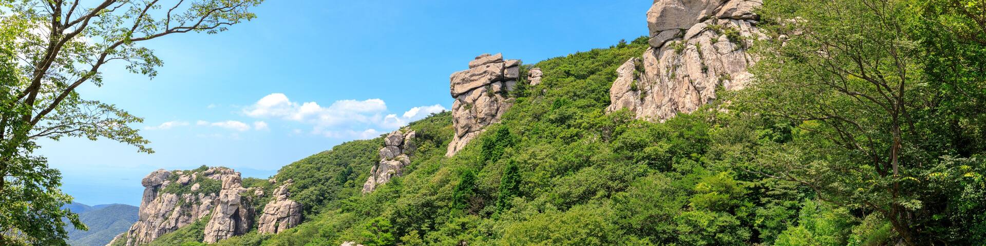 Boriam Buddhist temple scene in Geumsan Mountain, NamhaeBoriam