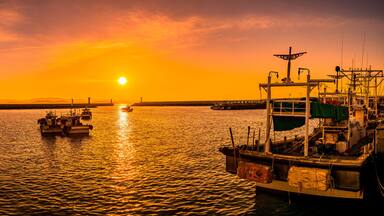 Morning sunrise of Seocheon Maryang port