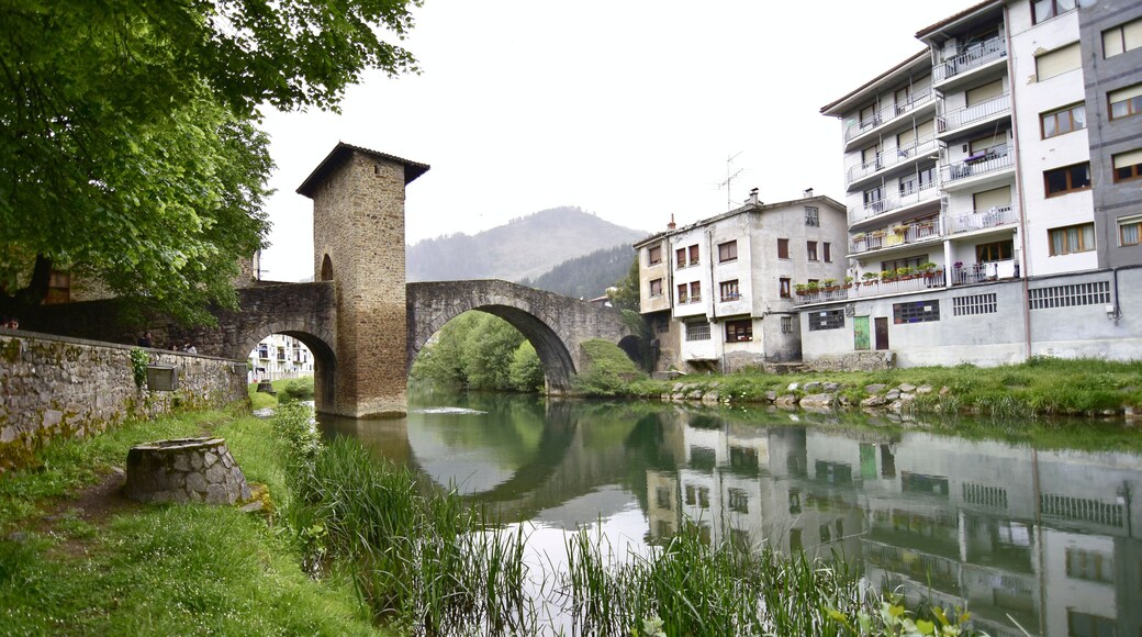 Balmaseda, Vizcaya, Spain; 5-7-2019; views of the town, river and its bridge