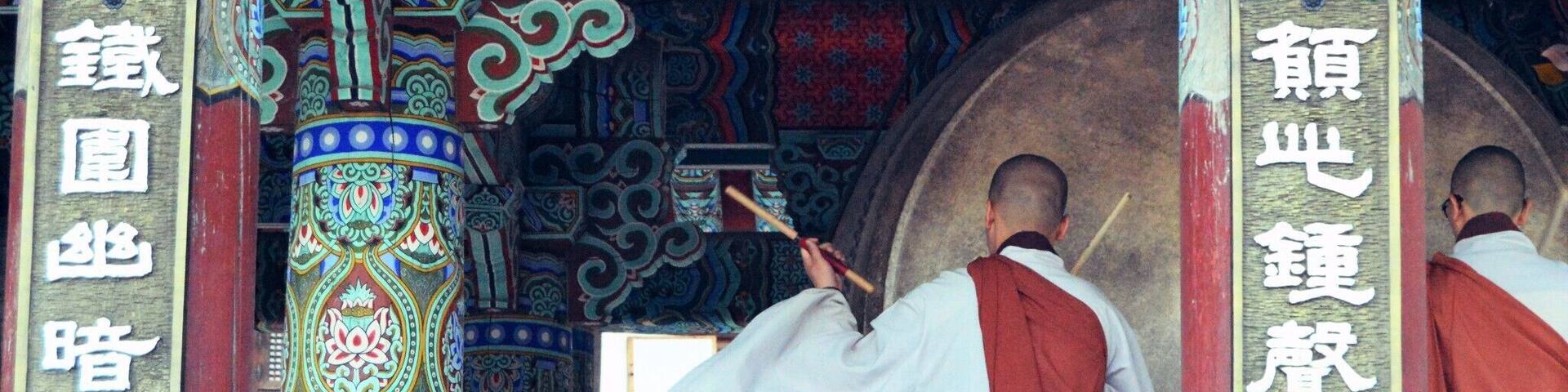 You can spend the night living with the monks at the historical Haeinsa temple. This is where the Tripitaka Koreana is stored- the oldest in-tact Buddhist canon.
This was a drum ceremony that the monks let us observe at sunset.
#Culture