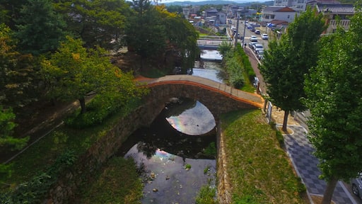 Aerial View of Mansegyo Bridge, Yeongsanmyeon, Changnyeong, Gyeongsangnamdo, South Korea, Asia