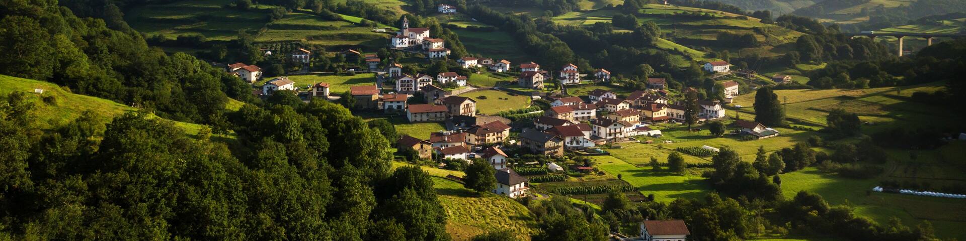 Countryside village on Basque Country on a sunny day